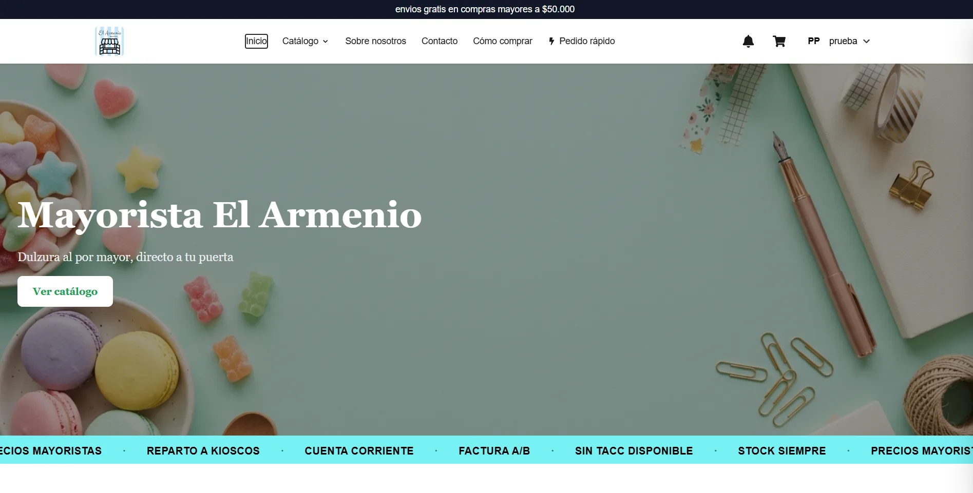 Tienda online mayorista publicada con QuickMayorista